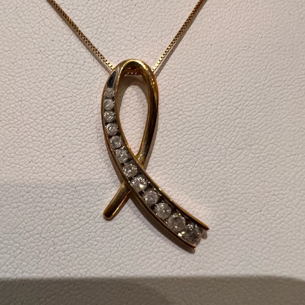 SOLD 4/11 10K Yellow Gold & Diamond Slider Pendant Necklace (appraised) - Picture 8 of 12